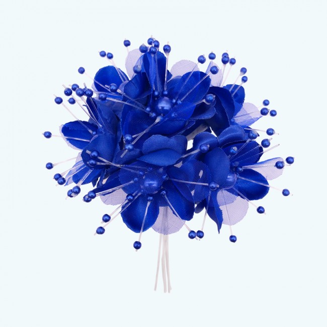 3"  Silk Flower with Pearl 6X12 | Royal Blue